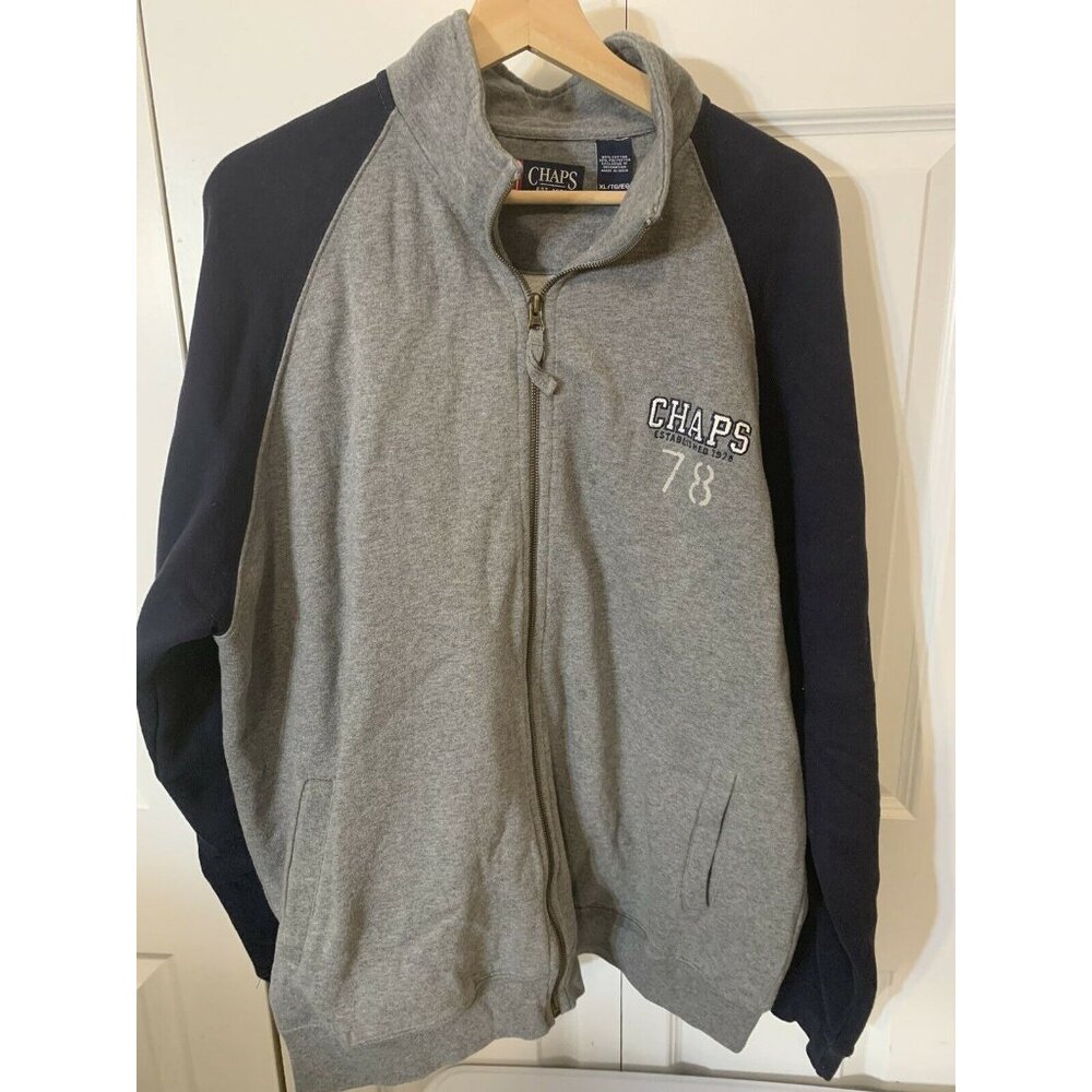 Chaps Ralph Lauren Full Zip Jacket Men’s Sz XL Gray Blue Heavy 1978 - Picture 6 of 9